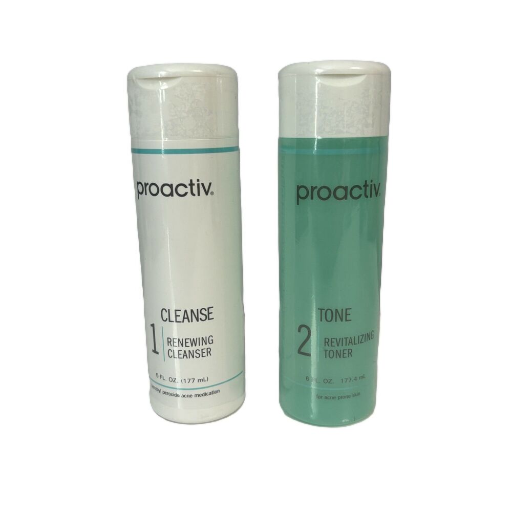 Proactiv Step 1 & 2 Sealed Bottles 6 oz Each Cleanse Tone Cleanser Toner